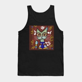 Cat - picture - painting - abstraction. Tank Top